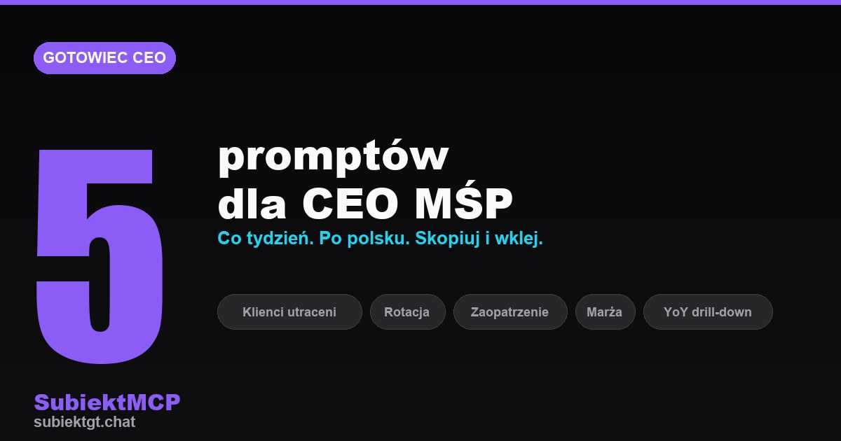 5 promptów dla CEO MŚP w Subiekcie GT (gotowiec do skopiowania)