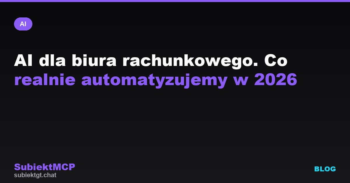 AI dla biura rachunkowego. Co realnie automatyzujemy w 2026 (kompletny przewodnik)
