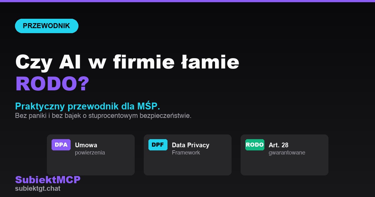 Czy AI w firmie łamie RODO? Praktyczny przewodnik dla MŚP